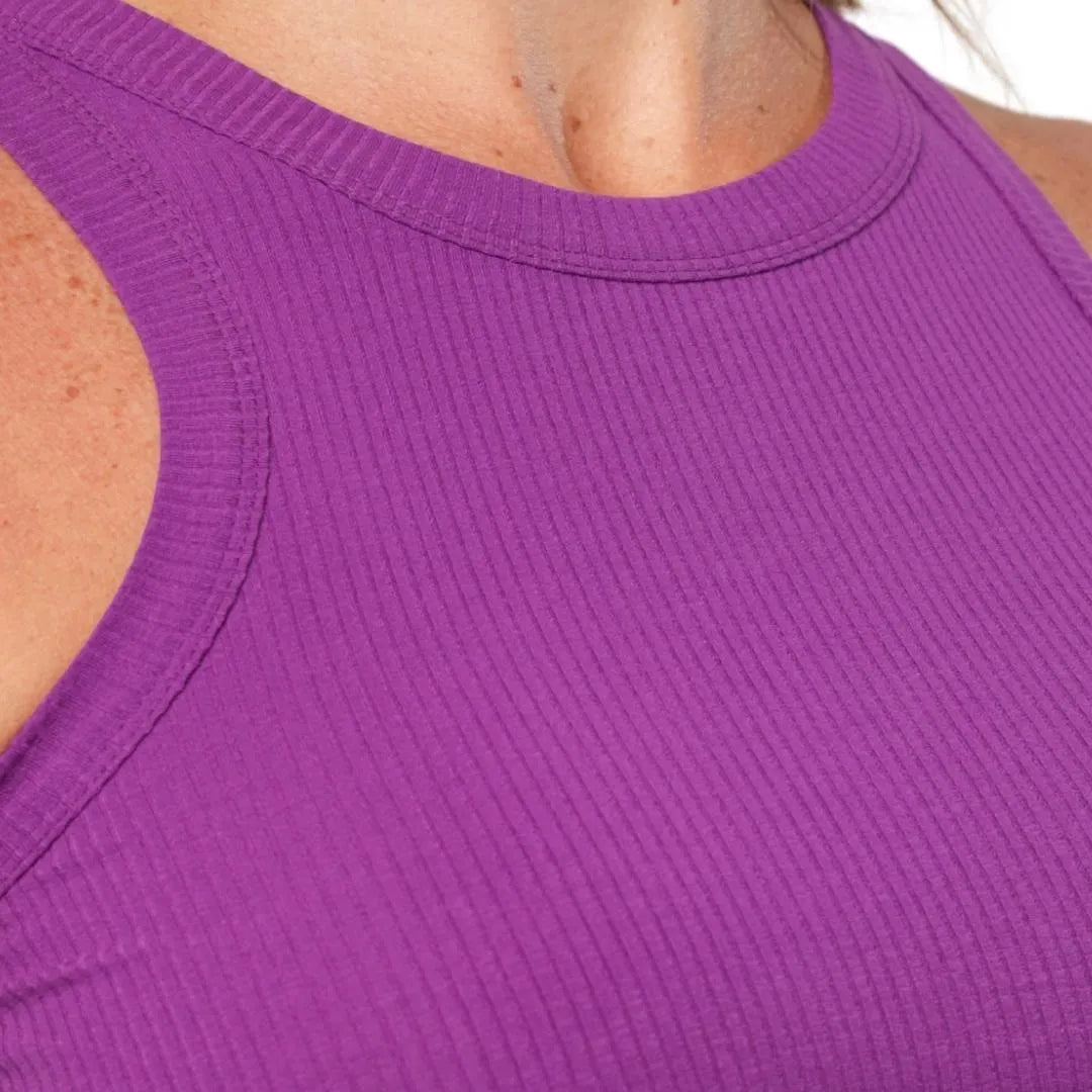 High-Neck Ribbed - Fuchsia