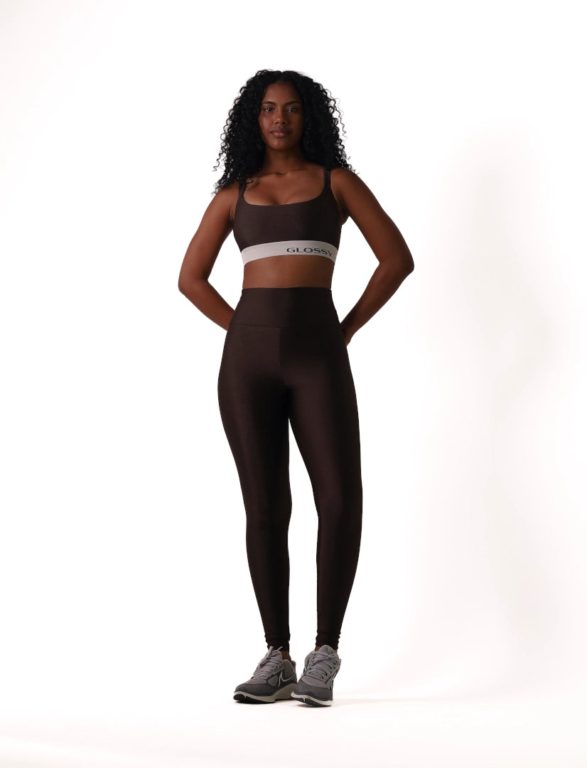 Satin Touch Sculpt Legging - Café