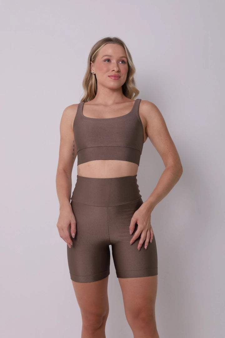 Satin Touch Sculpt Short - Castanho