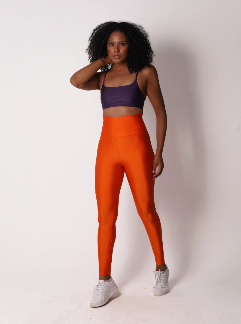 Satin Touch Sculpt Legging - Tangerine Neon