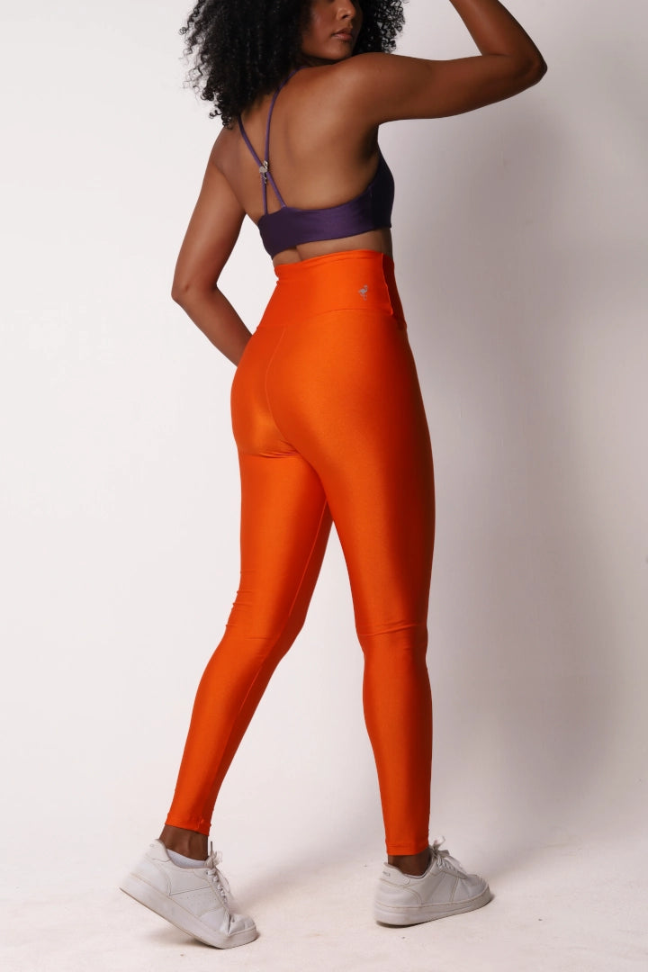 Satin Touch Sculpt Legging - Tangerine Neon