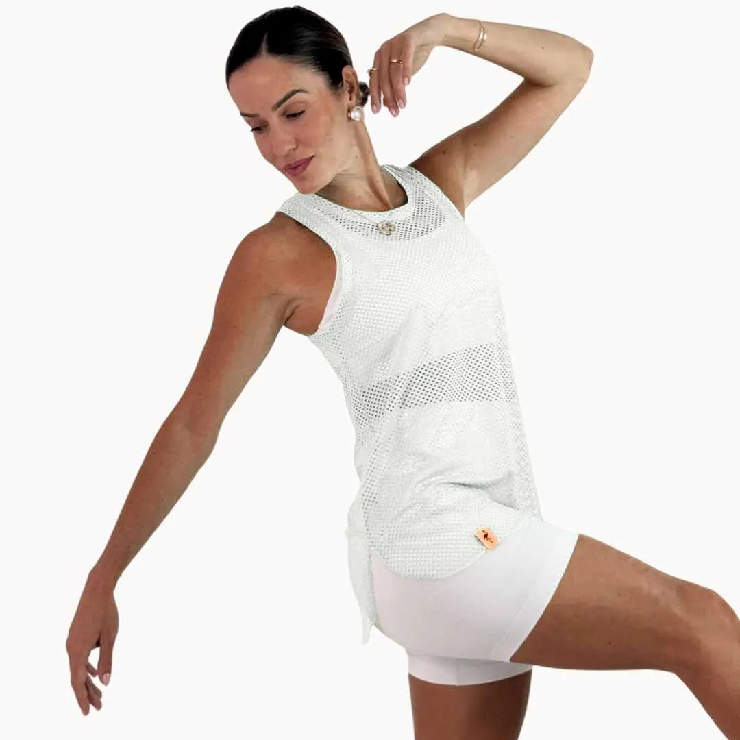 Mesh Tank Top - White