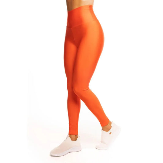 Satin High-Waist Sculpt - Tangerine Neon