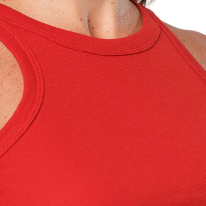 High-Neck Ribbed - Tomate
