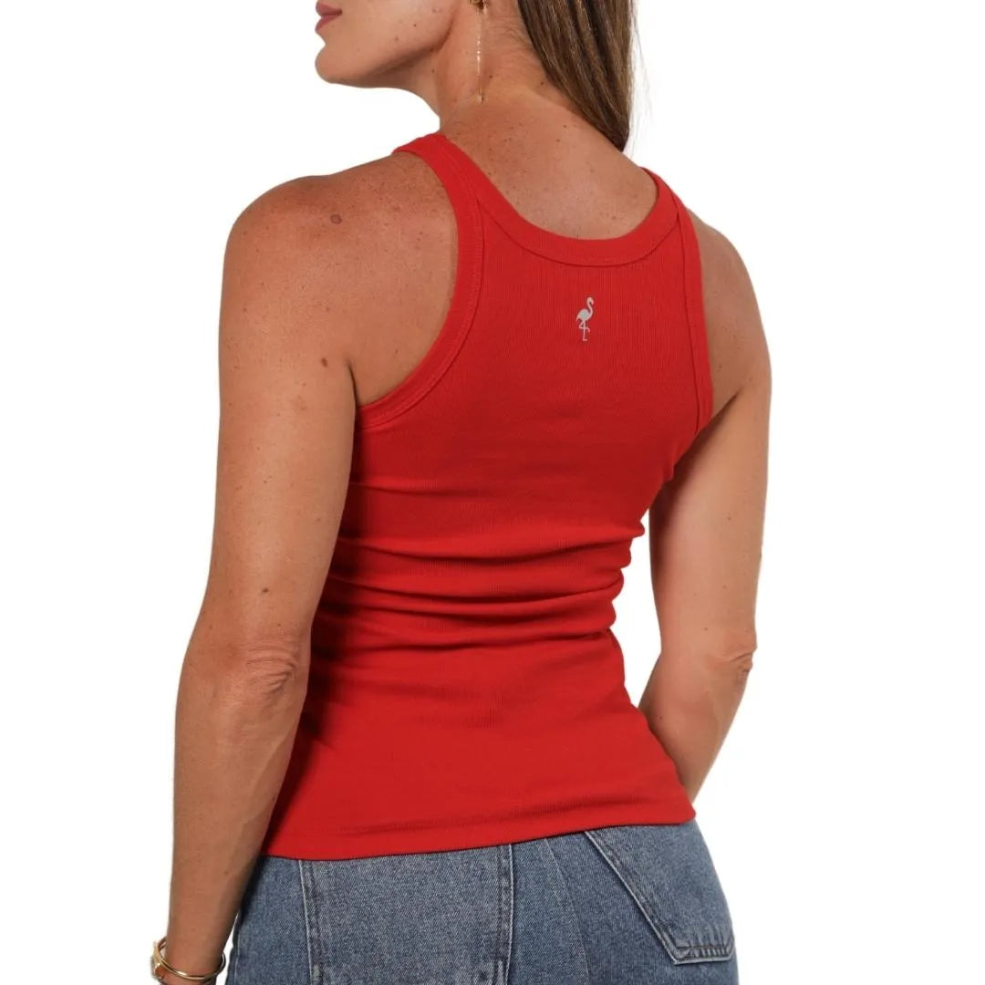 High-Neck Ribbed - Tomate