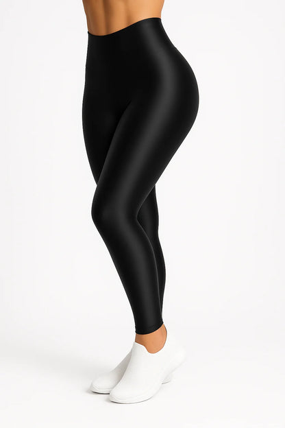 Satin High-Waist Sculpt - Black
