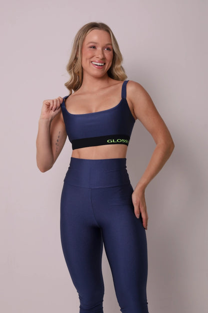 Satin Touch Sculpt Legging - Blue Jeans