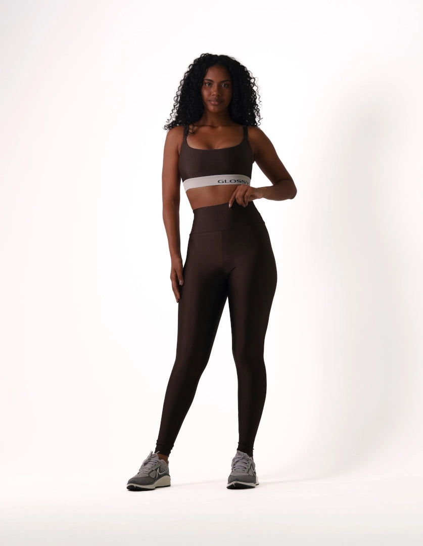 Satin Touch Sculpt Legging - Café