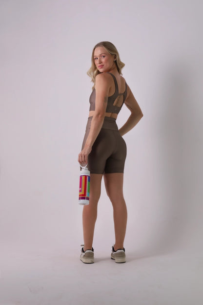 Satin Touch Sculpt Short - Castanho