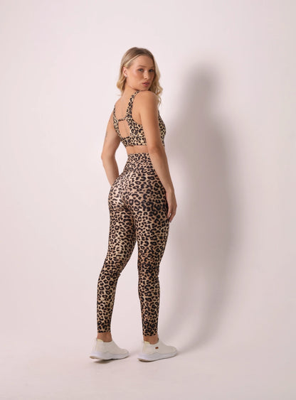 High-Waist Sculpt Legging -  Animal Print (Leopard Style)