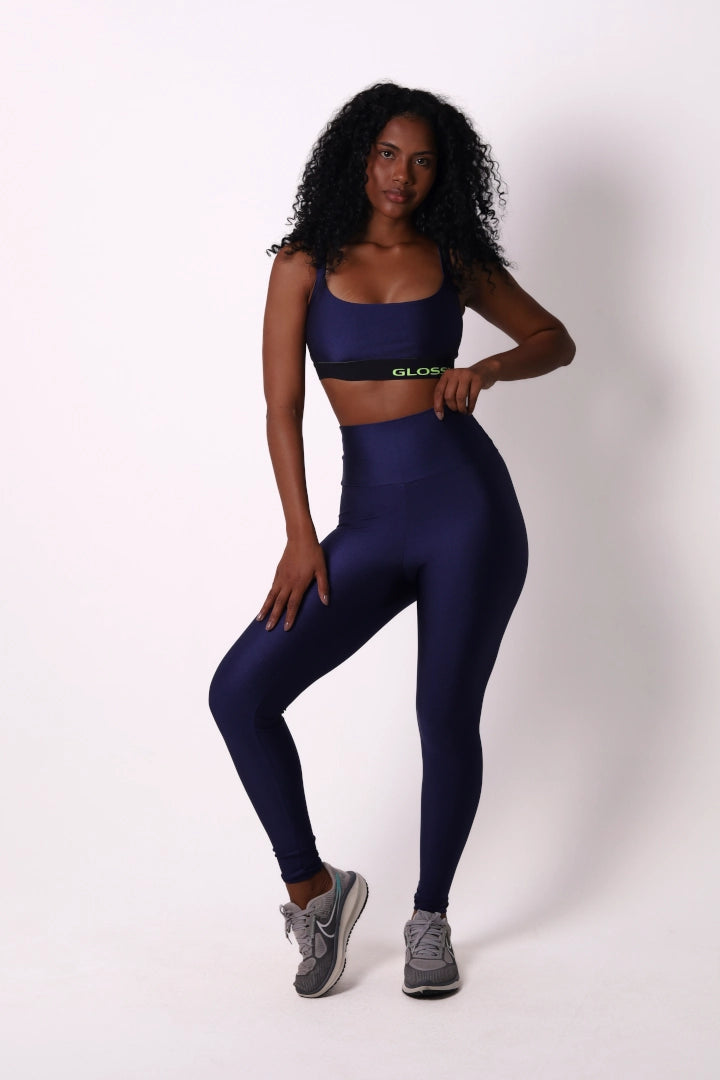 Satin Touch Sculpt Legging - Navy