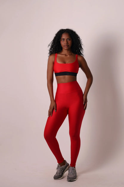 Satin High-Waist Sculpt - Tomato