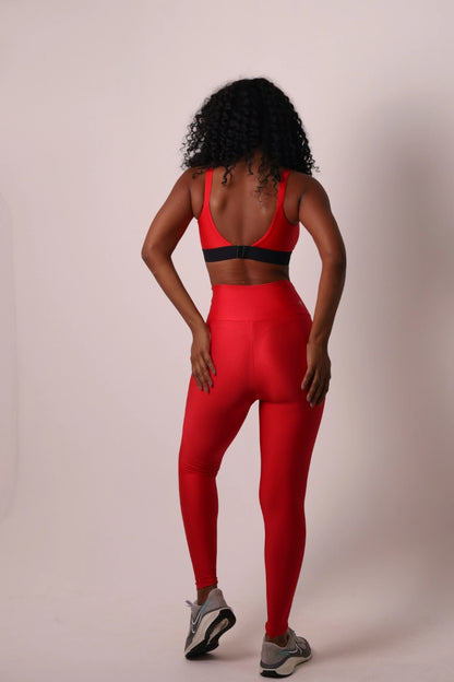 Satin High-Waist Sculpt - Tomato