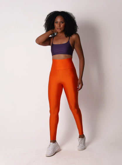 Satin Touch Sculpt Legging - Tangerine Neon
