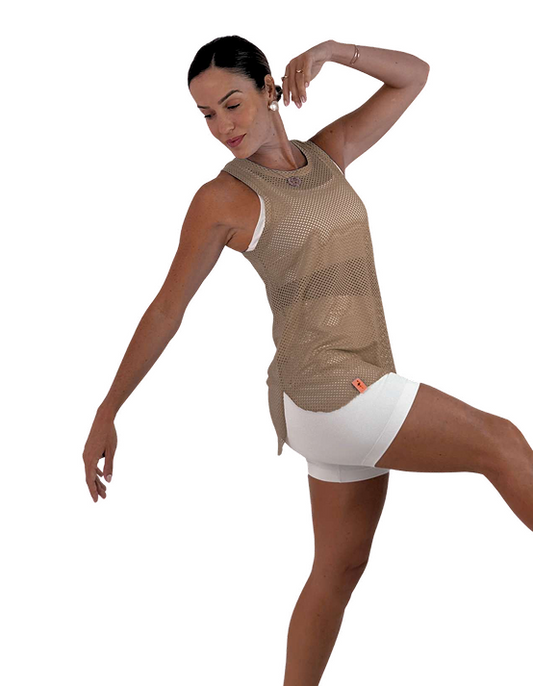 Mesh Tank Top - Cappuccino